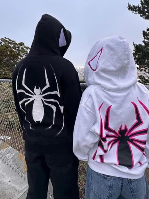 Spider-Man Zip-Up Couple Hoodie | Relaxed Fit | Vintage Marvel Style (pack of 2)