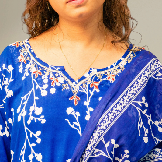 Cotton Kurta Set with Floral Print