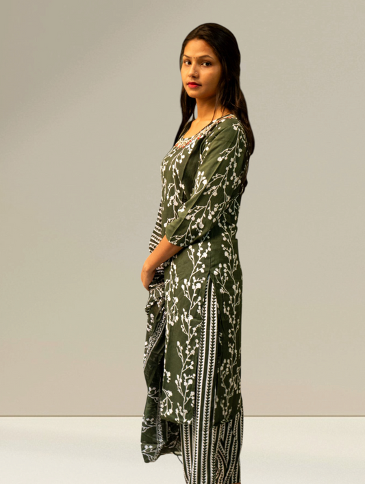 Cotton Kurta Set with Floral Print
