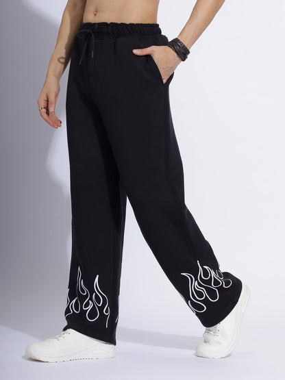 Baggy Flame Trackpants – Bold Streetwear for the Fashion-Forward