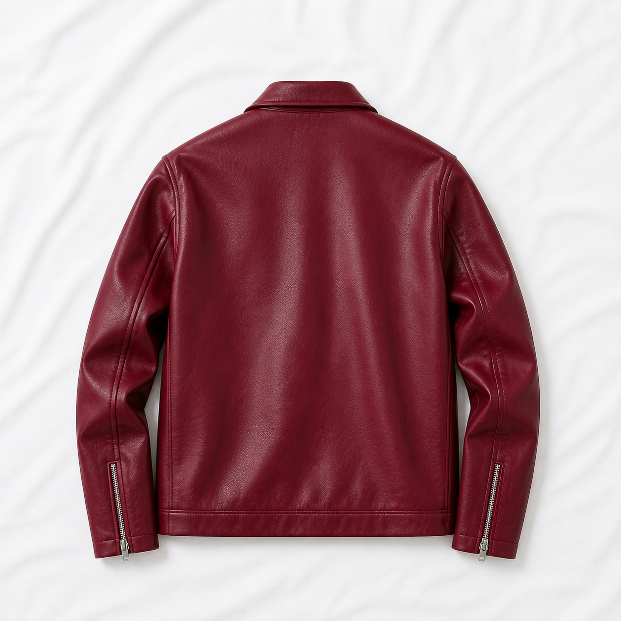 Maroon Faux Leather Bomber Jacket – Premium Unisex Streetwear