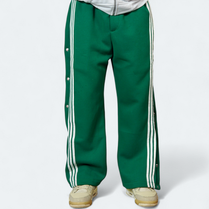 Snap Button Track Pants – Vintage Drip Oversized Street Style