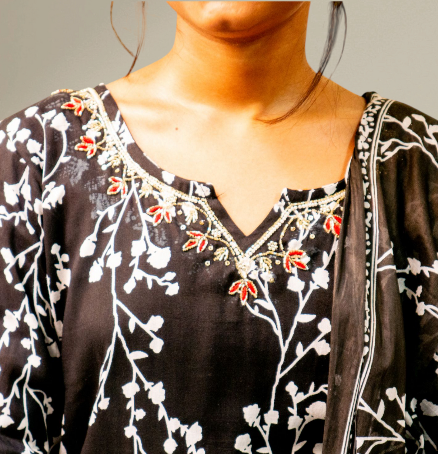 Cotton Kurta Set with Floral Print
