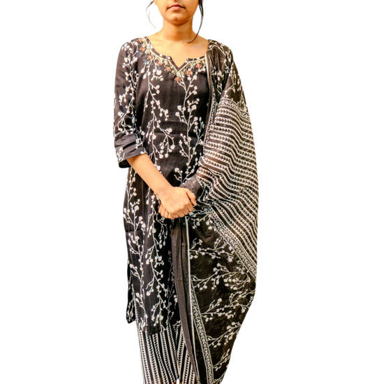 Cotton Kurta Set with Floral Print
