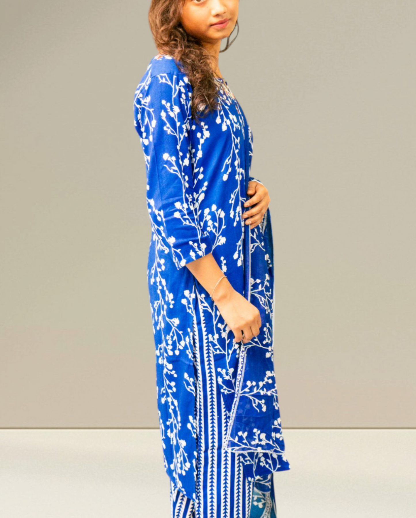 Cotton Kurta Set with Floral Print