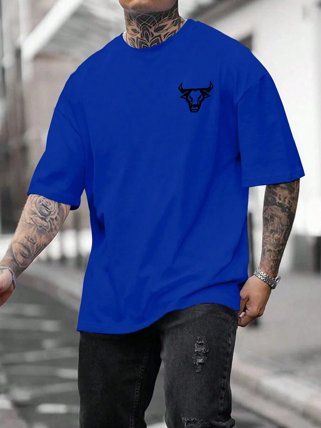 Bull Graphic Oversized T-Shirt – Premium Cotton, Iconic Design
