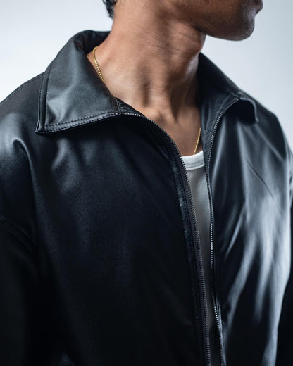 Premium Black Leather Jacket – Classic Fit