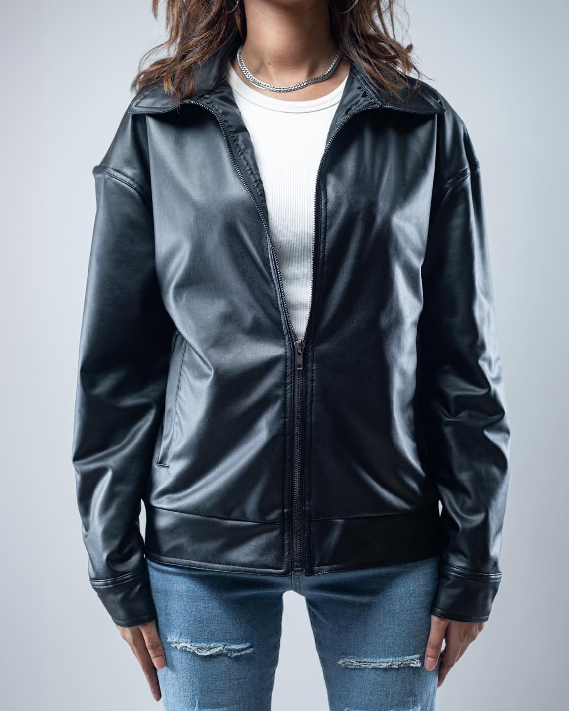 Premium Black Leather Jacket — Vintage Drip