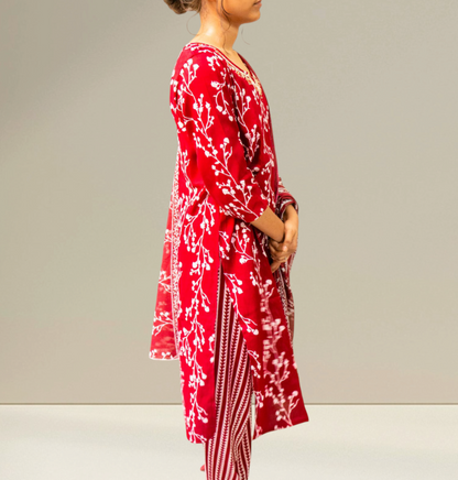 Cotton Kurta Set with Floral Print